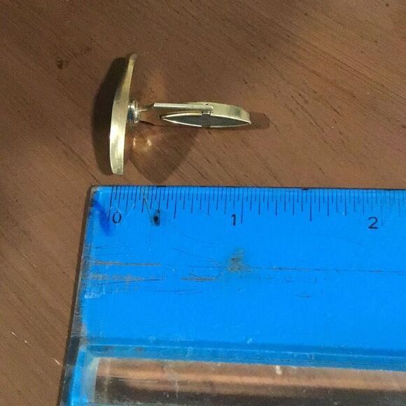 Cuff Link, Vintage Ruby and Gold Filled Cuff Links - Picture 5 of 5